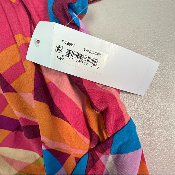 London Times Colorful Leaf Print Maxi Dress - Picture 7 of 9